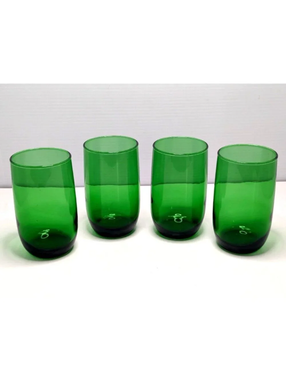 4 Anchor Hocking Forest Green Juice Tumblers 3 3/8